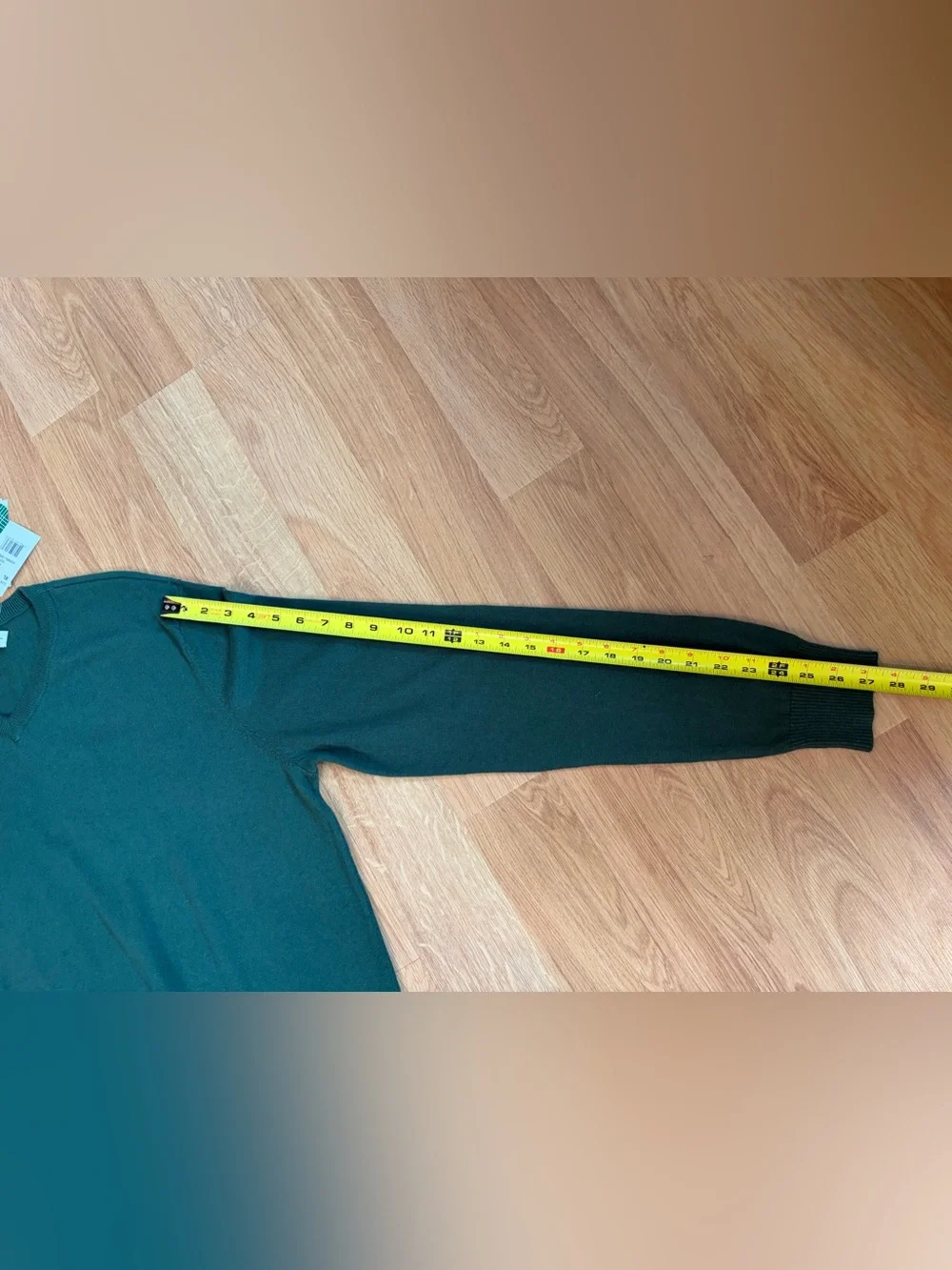 Hawker Rye Hunter Green V-Neck Cotton/ Cashmere Blend Sweater Size XL